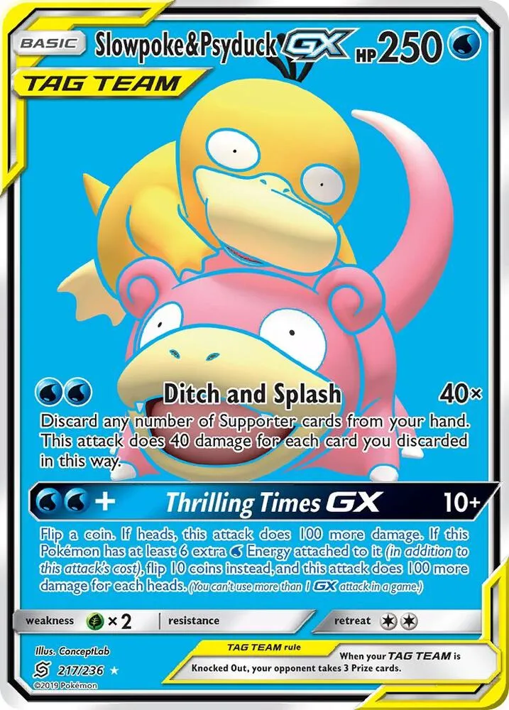 Slowpoke & Psyduck GX (Full Art) - SM - Unified Minds #217