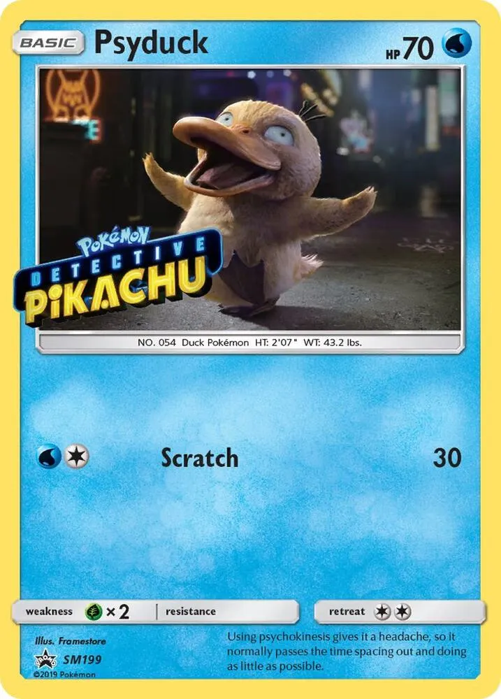 Psyduck - SM199 (Detective Pikachu Stamped) - SM Promos #SM199